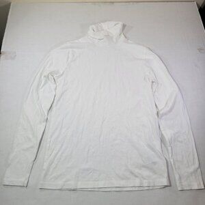 J.Crew Womens White Tissue Turtleneck Long Sleeve Top S 100% Cotton
